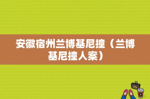 安徽宿州兰博基尼撞（兰博基尼撞人案）