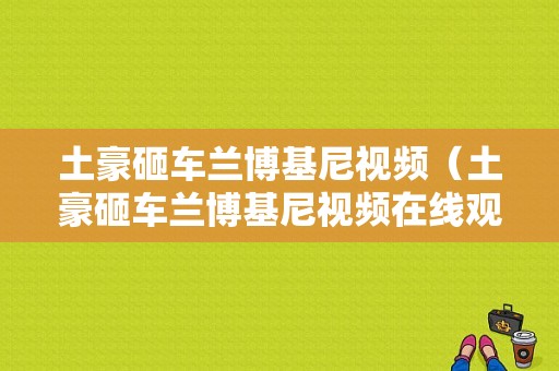 土豪砸车兰博基尼视频（土豪砸车兰博基尼视频在线观看）-图1