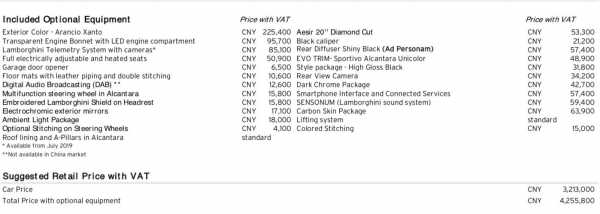 兰博基尼evo选配（兰博基尼EVO选配价格表）-图2
