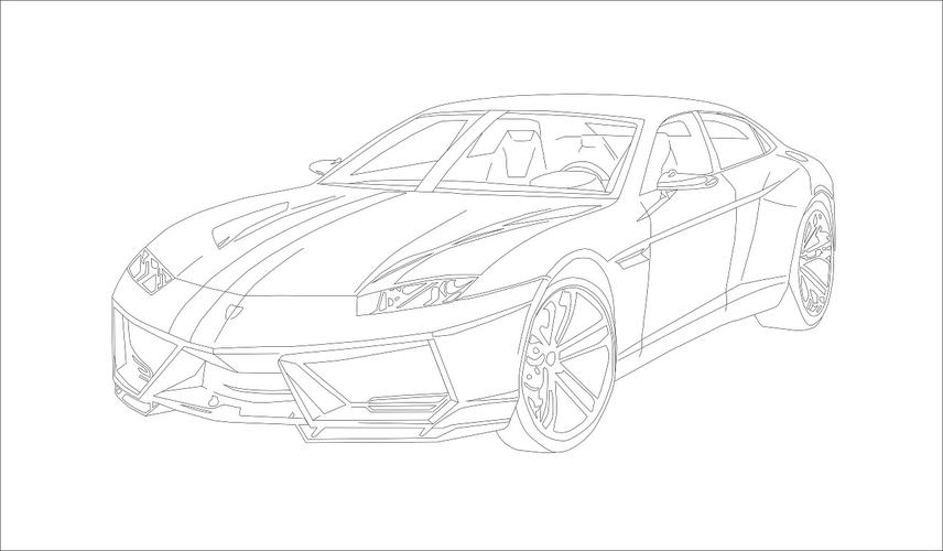 兰博基尼线稿车(兰博基尼线条画)-图2 兰博基尼线稿车(兰博基尼线条画)-图2
