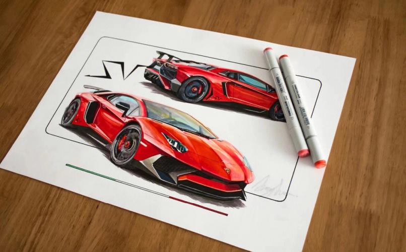 兰博基尼图片画车（兰博基尼画画图片大全大牛）