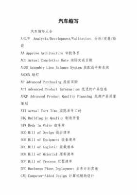 汽车配置的英文缩写-图2 汽车配置的英文缩写-图2