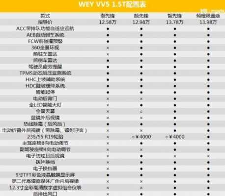 vv5潮先锋配置