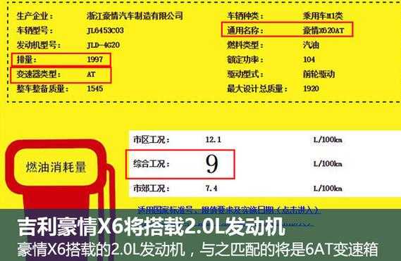 吉利豪情X6配置