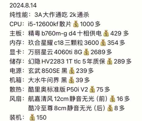 熊猫牛哥的电脑配置